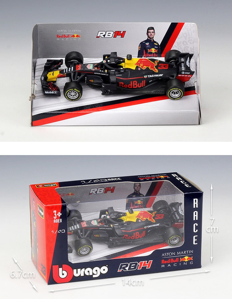 Bburago-coche de carreras RB18 Diecast 1:43, coche de carreras de toro rojo F1, Infiniti, modelo de aleación, juguete de colección de coche diseñado para regalo para niños, 2022 - TIKIJTR