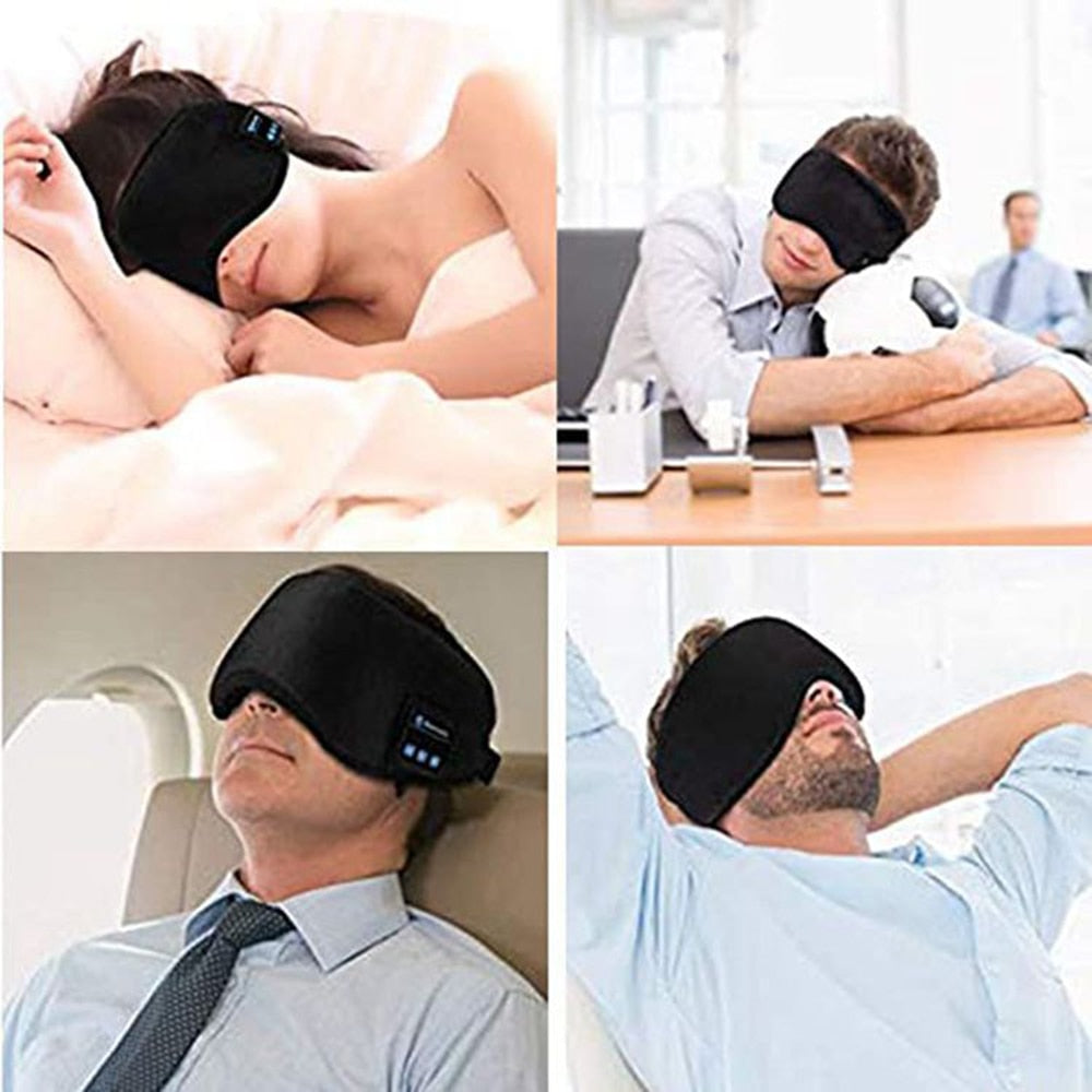 Casque de sommeil Bluetooth, masque pour les yeux, casque de sommeil, bandeau Bluetooth, doux, élastique, confortable, écouteurs de musique sans fil - TIKIJTRONICS