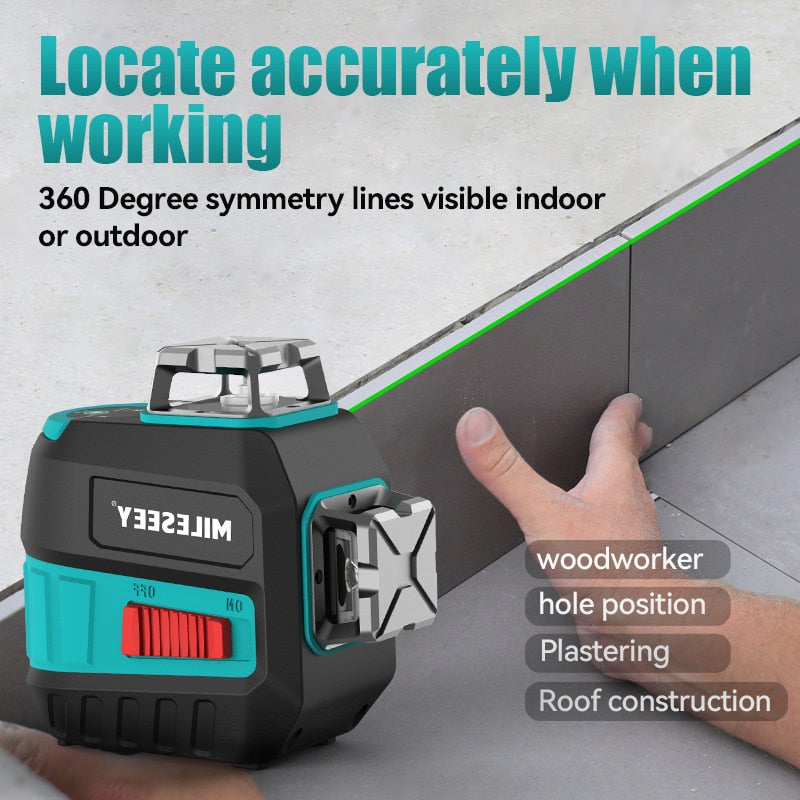 MiLESEEY 2 Lines Laser Level L52R L62 360 laser level L6 nivel laser with Battery and Tripod лазерный уровень - TIKIJTRONICS 0 SPECIFICATIONSmodel: laser levelcolor: Red/Green laser levelWavelength: 635 nmType: Vertical & Horizontal LasersSize: 76*66*76mmPrecision: +-4.5mm/15mOrigin: Mainland ChinaModel Number: L52R L52G L62 L6 L9Measurement Model: 2 linesCertification: CE,FCCBrand Name: MiLESEEY TIKIJTRONICS  (Store description)