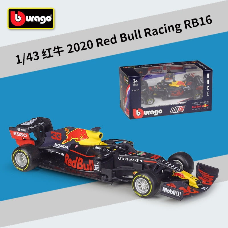 Bburago-coche de carreras RB18 Diecast 1:43, coche de carreras de toro rojo F1, Infiniti, modelo de aleación, juguete de colección de coche diseñado para regalo para niños, 2022 - TIKIJTR