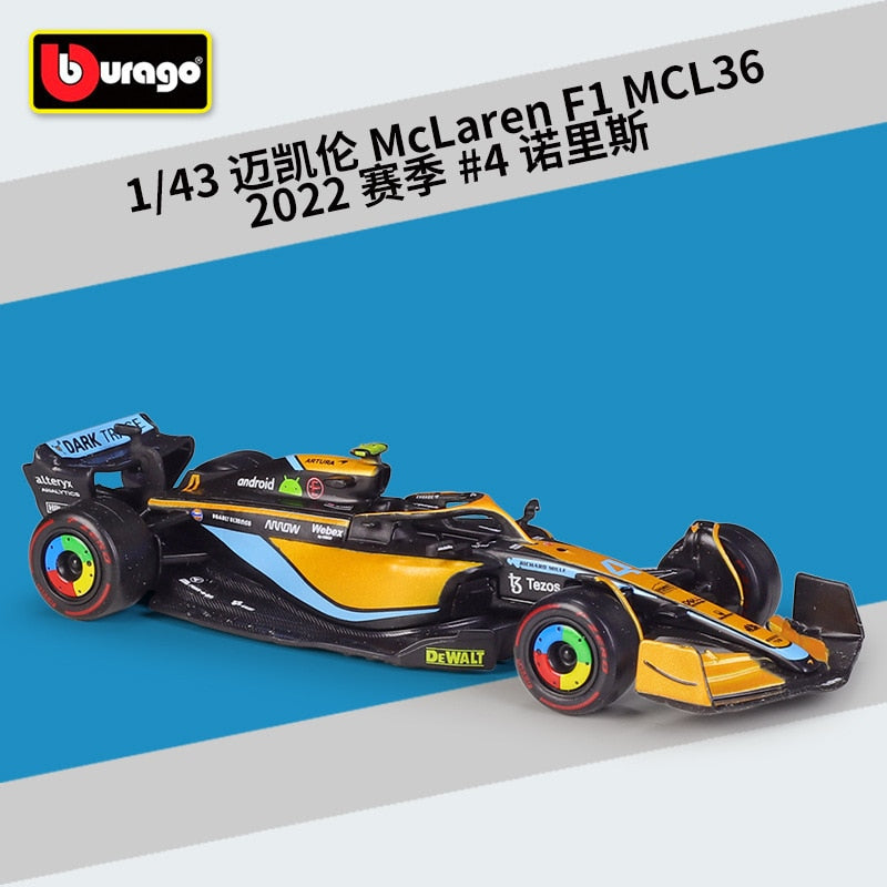 Bburago-coche de carreras RB18 Diecast 1:43, coche de carreras de toro rojo F1, Infiniti, modelo de aleación, juguete de colección de coche diseñado para regalo para niños, 2022 - TIKIJTR