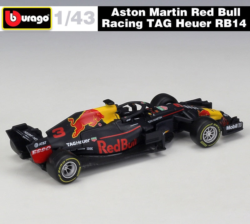 Bburago-coche de carreras RB18 Diecast 1:43, coche de carreras de toro rojo F1, Infiniti, modelo de aleación, juguete de colección de coche diseñado para regalo para niños, 2022 - TIKIJTR