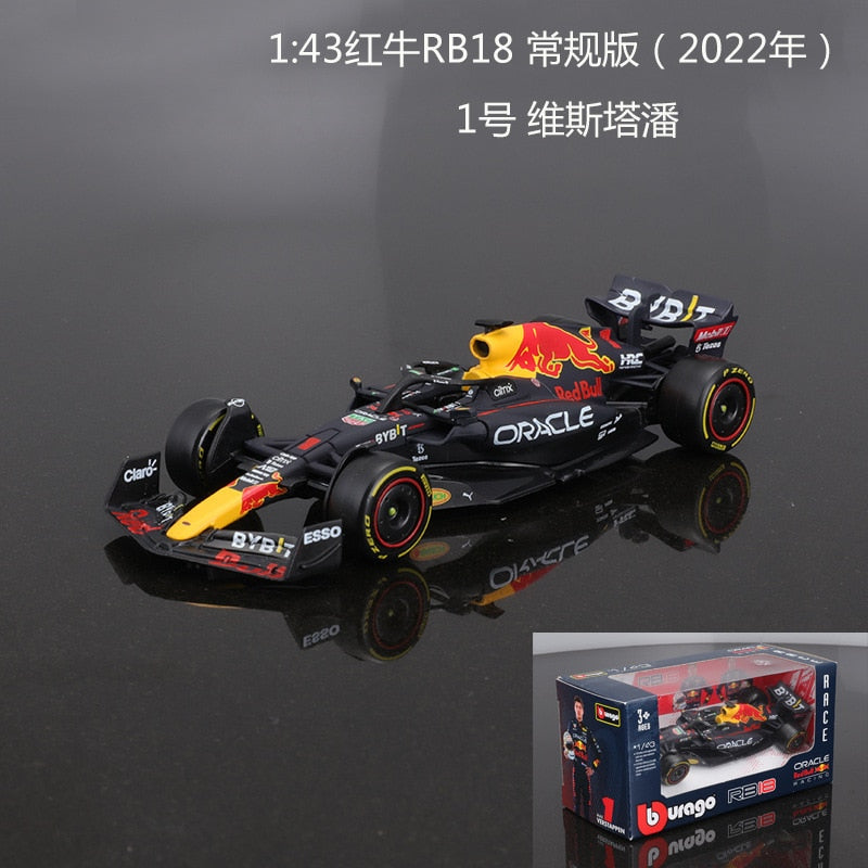 Bburago-coche de carreras RB18 Diecast 1:43, coche de carreras de toro rojo F1, Infiniti, modelo de aleación, juguete de colección de coche diseñado para regalo para niños, 2022 - TIKIJTR