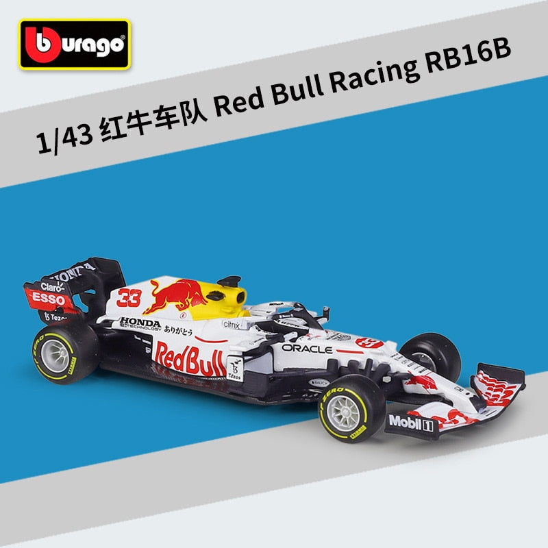 Bburago-coche de carreras RB18 Diecast 1:43, coche de carreras de toro rojo F1, Infiniti, modelo de aleación, juguete de colección de coche diseñado para regalo para niños, 2022 - TIKIJTR