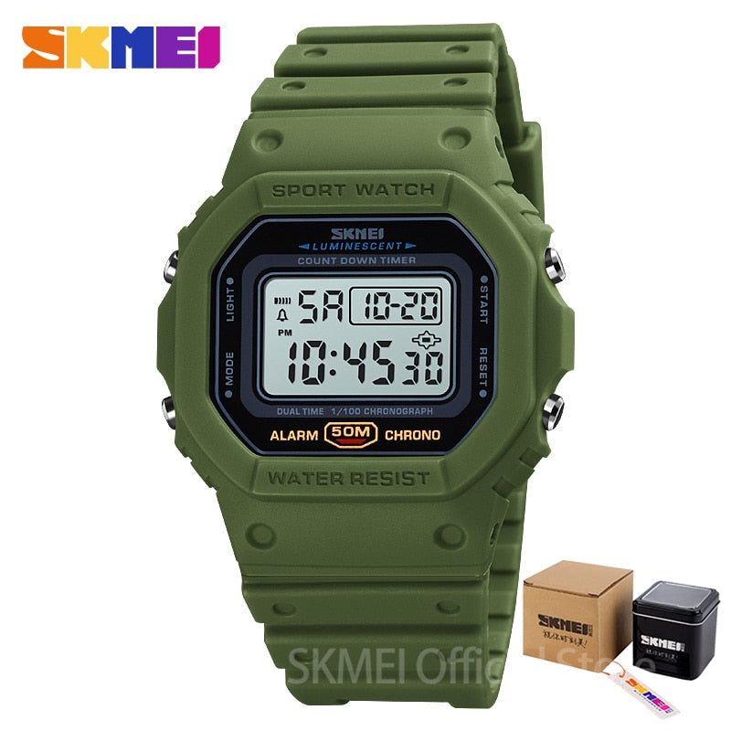 SKMEI Multifunctional Digital Sport Watch Men 2 Time Count Down Mens Wristwatches Fashion Retro Male Watches reloj hombre 1628 - Premium 0 from TIKIJTRONICS - Just $10.99! Shop now at TIKIJTRONICS