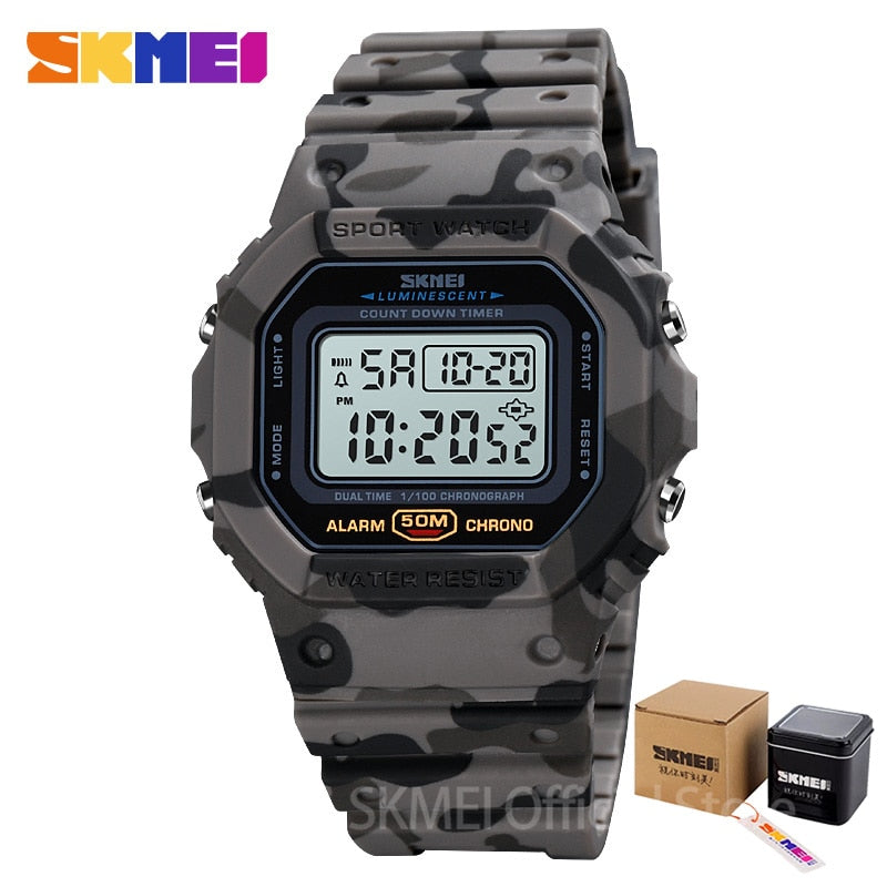 SKMEI Multifunctional Digital Sport Watch Men 2 Time Count Down Mens Wristwatches Fashion Retro Male Watches reloj hombre 1628 - TIKIJTRONICS # 0