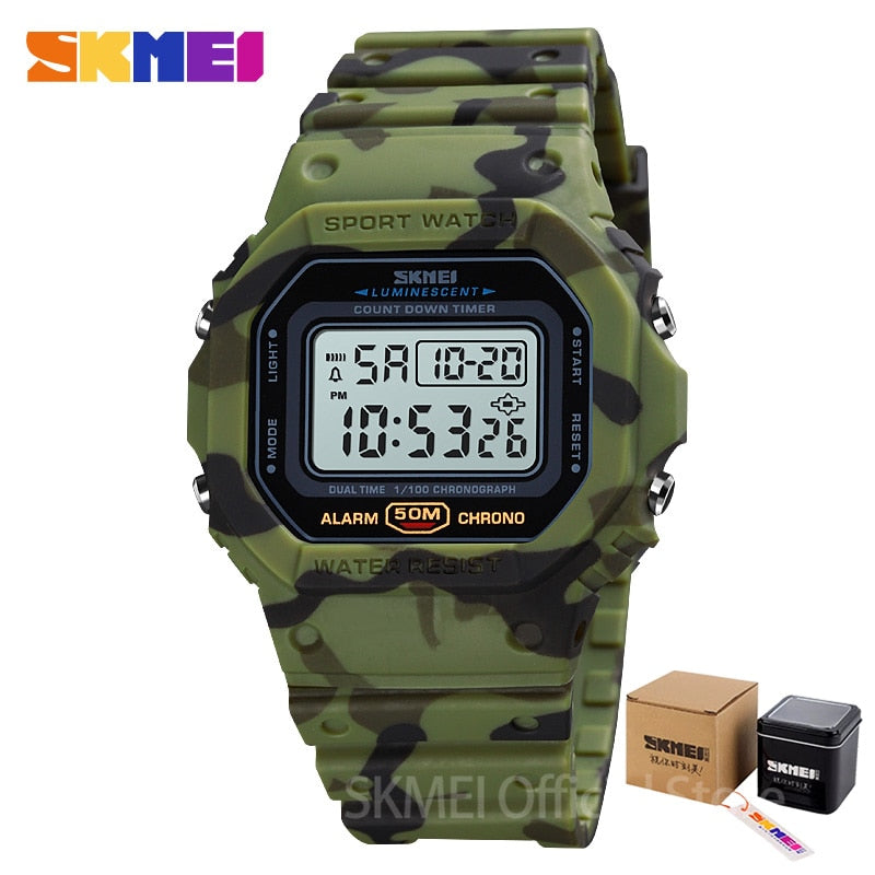 SKMEI Multifunctional Digital Sport Watch Men 2 Time Count Down Mens Wristwatches Fashion Retro Male Watches reloj hombre 1628 - TIKIJTRONICS # 0