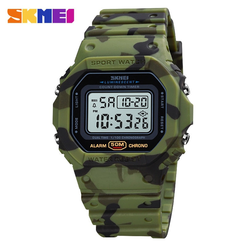 SKMEI Multifunctional Digital Sport Watch Men 2 Time Count Down Mens Wristwatches Fashion Retro Male Watches reloj hombre 1628 - TIKIJTRONICS # 0