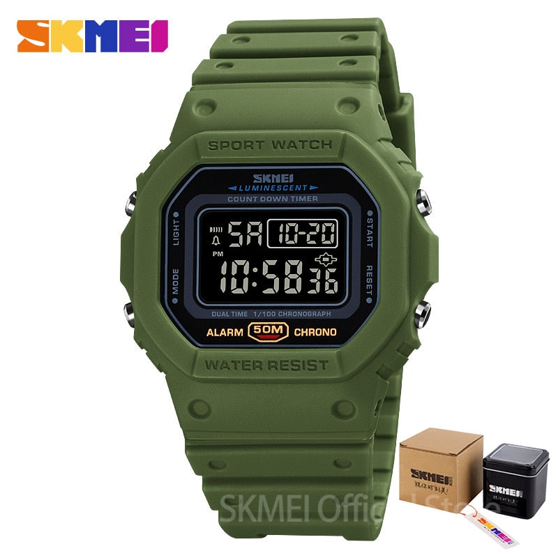 SKMEI Multifunctional Digital Sport Watch Men 2 Time Count Down Mens Wristwatches Fashion Retro Male Watches reloj hombre 1628 - TIKIJTRONICS # 0