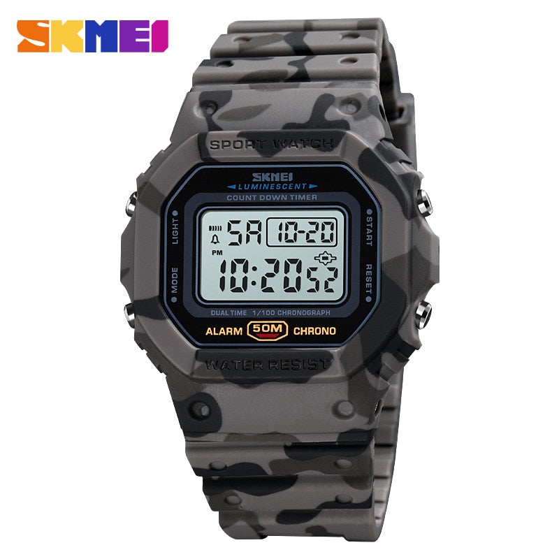 SKMEI Multifunctional Digital Sport Watch Men 2 Time Count Down Mens Wristwatches Fashion Retro Male Watches reloj hombre 1628 - TIKIJTRONICS # 0