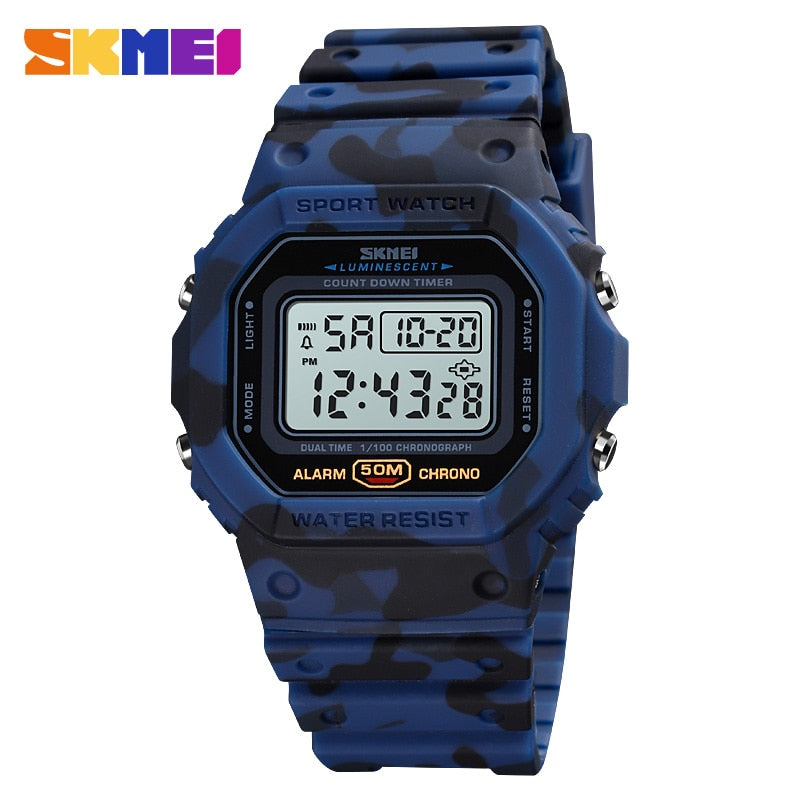 SKMEI Multifunctional Digital Sport Watch Men 2 Time Count Down Mens Wristwatches Fashion Retro Male Watches reloj hombre 1628 - TIKIJTRONICS # 0