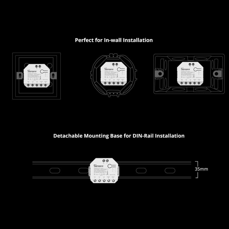 SONOFF DUAL R3 2 Gang Dual Relay Module DIY MINI Smart Switch Power Metering Smart Home Control via eWeLink Alexa Google Home - TIKIJTRONICS # 0