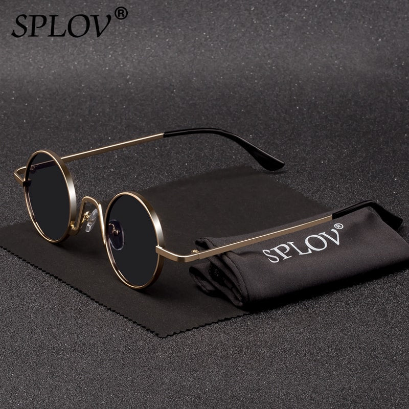 SPLOV Vintage Rap Sunglasses Men Women Steam Punk Style Hip-Hop Small Round Metal Frame Eyewear Retro Gafas De Sol No Case - TIKIJTRONICS # 0