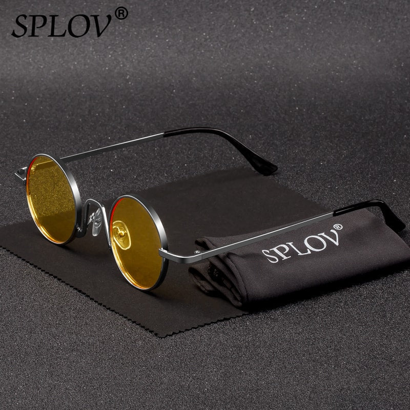 SPLOV Vintage Rap Sunglasses Men Women Steam Punk Style Hip-Hop Small Round Metal Frame Eyewear Retro Gafas De Sol No Case - TIKIJTRONICS # 0