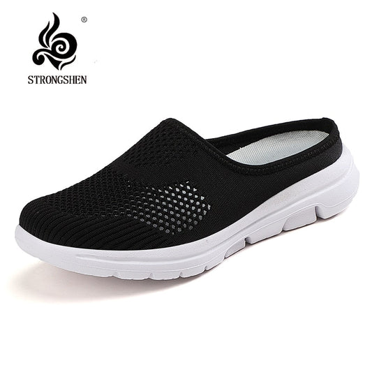 STRONGSHEN Women Shoes  Spring Casual Breathable Flying Woven Light Flat Shoes Women Casual Sneakers Flats Ladies Shoes - TIKIJTRONICS # 0