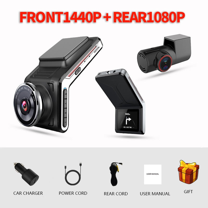 Sameuo U2000 dash cam front and rear 4k 2160P 2 camera CAR dvr dashcam Video Recorder Auto Night Vision 24H Parking Monitor - TIKIJTRONICS # 0