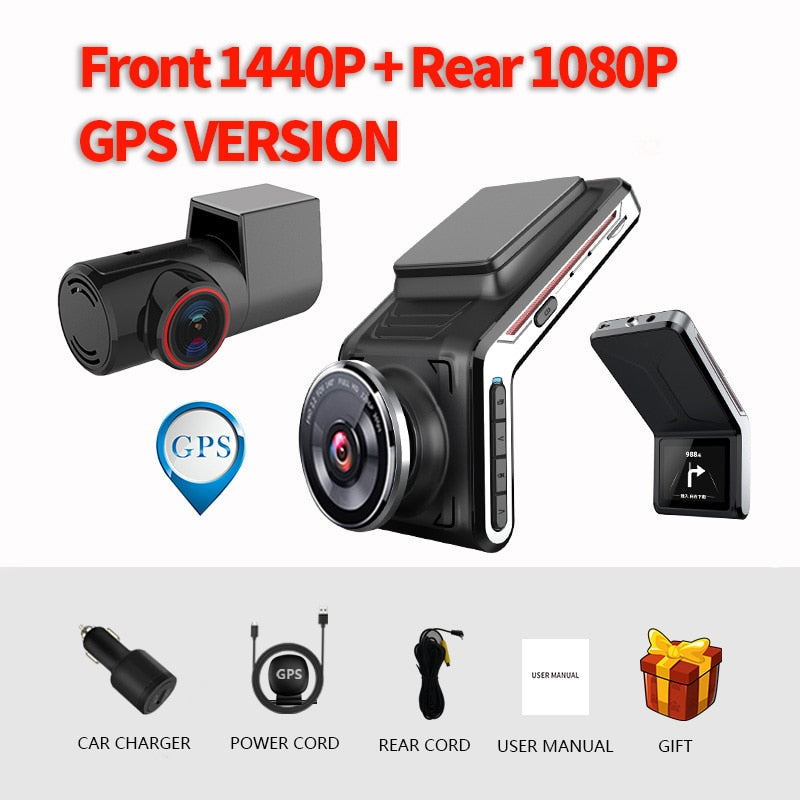 Sameuo U2000 dash cam front and rear 4k 2160P 2 camera CAR dvr dashcam Video Recorder Auto Night Vision 24H Parking Monitor - TIKIJTRONICS # 0