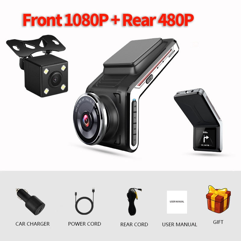 Sameuo U2000 dash cam front and rear 4k 2160P 2 camera CAR dvr dashcam Video Recorder Auto Night Vision 24H Parking Monitor - TIKIJTRONICS # 0