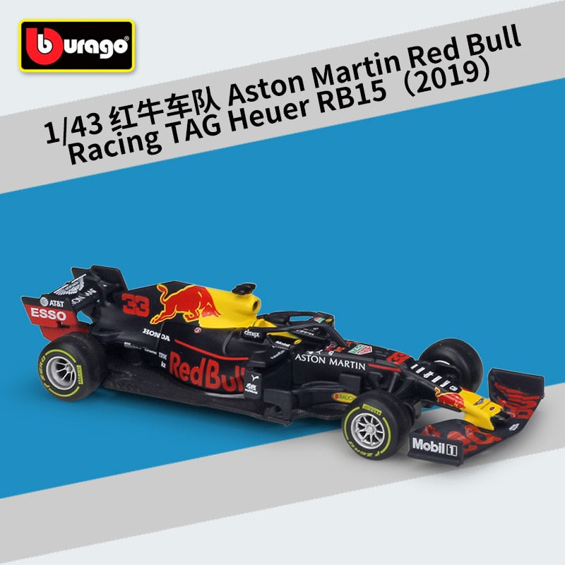 Bburago-coche de carreras RB18 Diecast 1:43, coche de carreras de toro rojo F1, Infiniti, modelo de aleación, juguete de colección de coche diseñado para regalo para niños, 2022 - TIKIJTR