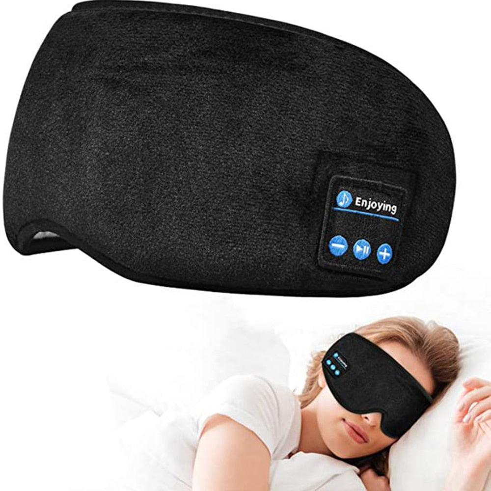 Casque de sommeil Bluetooth, masque pour les yeux, casque de sommeil, bandeau Bluetooth, doux, élastique, confortable, écouteurs de musique sans fil - TIKIJTRONICS