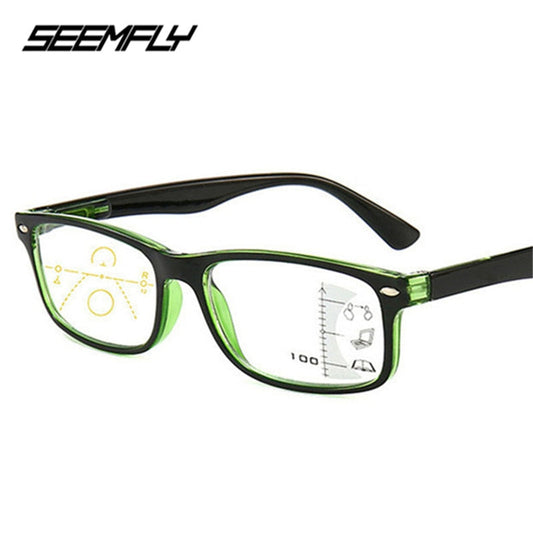 Seemfly Retro Anti Blue Rays Progressive Multifocal Reading Glasses Men Women Near Far Sight Eyeglasses Computer Goggle Eyewear - TIKIJTRONICS # 0