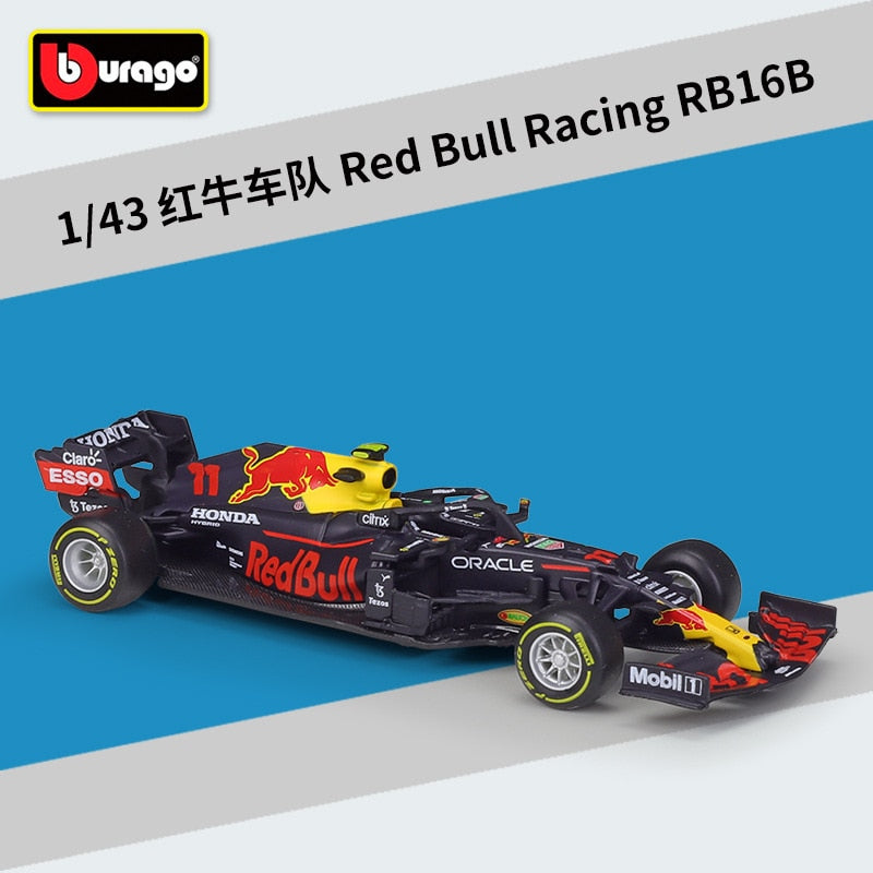 Bburago-coche de carreras RB18 Diecast 1:43, coche de carreras de toro rojo F1, Infiniti, modelo de aleación, juguete de colección de coche diseñado para regalo para niños, 2022 - TIKIJTR