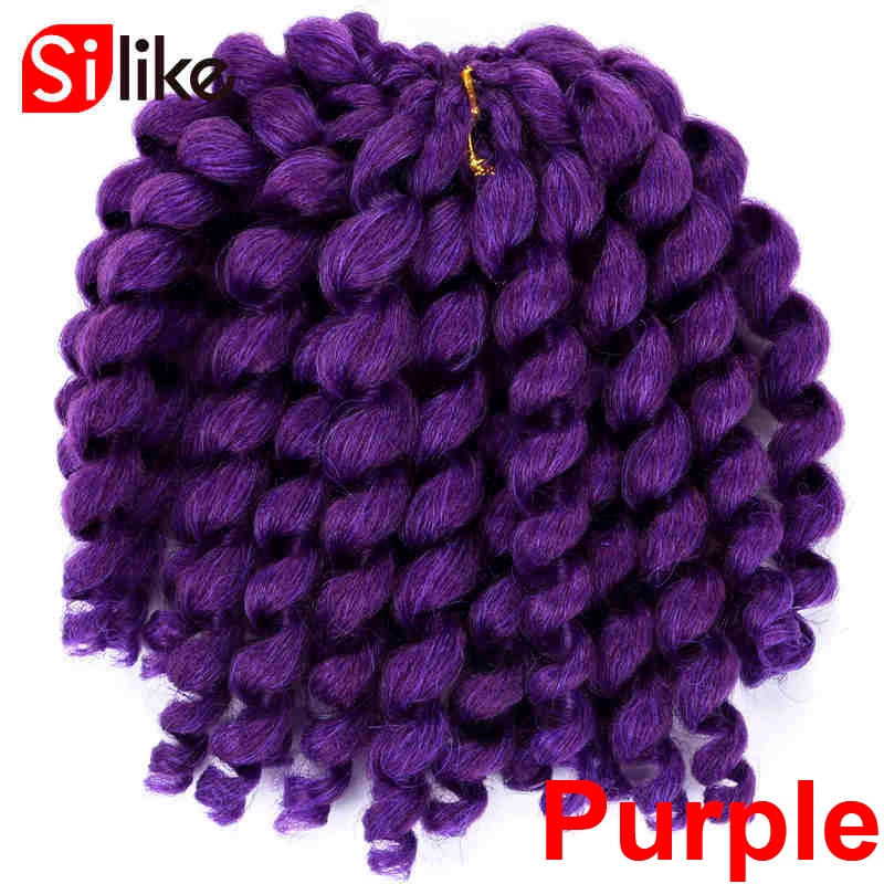 Silike 8inch Synthetic Ombre Jumpy Wand Curl Crochet Braids 22 Roots Jamaican Bounce Curl Crochet Hair Extension for Black Women - TIKIJTRONICS 0 SPECIFICATIONSOrigin: Mainland ChinaModel Number: jamaican bounce crochet hairMaterial Grade: Low Temperature FiberItems per Package: 22strands/packColor Type: OmbreCan Be Permed: NoBrand Name: Silike TIKIJTRONICS  (Store description)