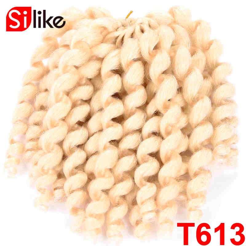 Silike 8inch Synthetic Ombre Jumpy Wand Curl Crochet Braids 22 Roots Jamaican Bounce Curl Crochet Hair Extension for Black Women - TIKIJTRONICS 0 SPECIFICATIONSOrigin: Mainland ChinaModel Number: jamaican bounce crochet hairMaterial Grade: Low Temperature FiberItems per Package: 22strands/packColor Type: OmbreCan Be Permed: NoBrand Name: Silike TIKIJTRONICS  (Store description)