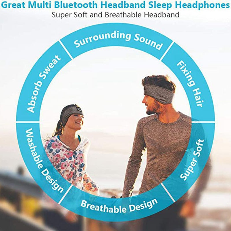 Sleep Mask Bluetooth Sleeping Headphones Headband Thin Soft Elastic Comfortable Wireless Music Headset Eye Mask For Side Sleeper - TIKIJTRONICS # 0