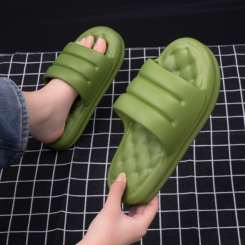 Slippers Woman Thick Soles Soft Indoor Slippers EVA Sofa Slides Women Anti-slip Sandals Bathing Shoes Men Slipper for Female/man TIKIJTRONICS