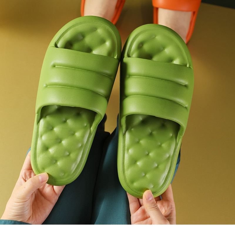 Slippers Woman Thick Soles Soft Indoor Slippers EVA Sofa Slides Women Anti-slip Sandals Bathing Shoes Men Slipper for Female/man TIKIJTRONICS