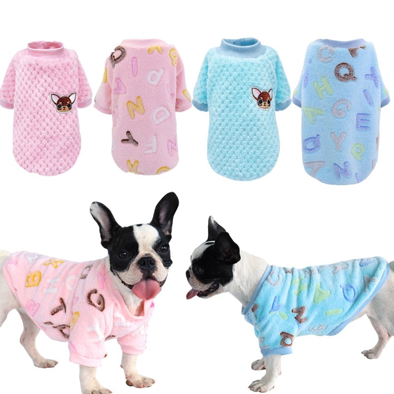 Small Dog Clothes Pet Cat Clothes Pajamas Winter Chihuahua Puppy Clothing French Bulldog Coat Hoodie for Small Dogs - TIKIJTRONICS 0 SPECIFICATIONSType: Small Dog Clothes CoatType: DogsSeason: Autumn/WinterPattern: SolidOrigin: Mainland ChinaMaterial: FleeceColor: Blue/PinkBreeds: Small Breeds Dog PetBrand Name: Beirui TIKIJTRONICS  (Store description)