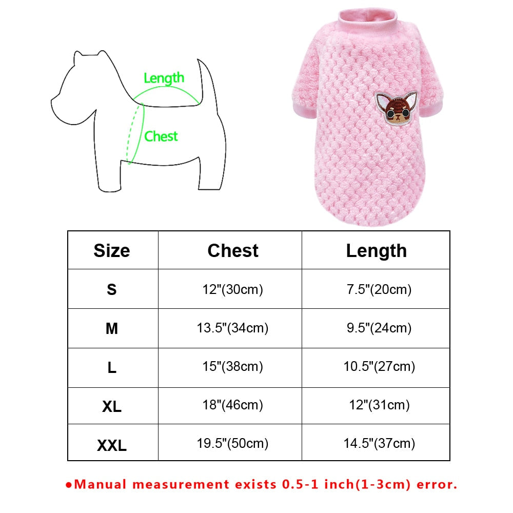 Small Dog Clothes Pet Cat Clothes Pajamas Winter Chihuahua Puppy Clothing French Bulldog Coat Hoodie for Small Dogs - TIKIJTRONICS 0 SPECIFICATIONSType: Small Dog Clothes CoatType: DogsSeason: Autumn/WinterPattern: SolidOrigin: Mainland ChinaMaterial: FleeceColor: Blue/PinkBreeds: Small Breeds Dog PetBrand Name: Beirui TIKIJTRONICS  (Store description)