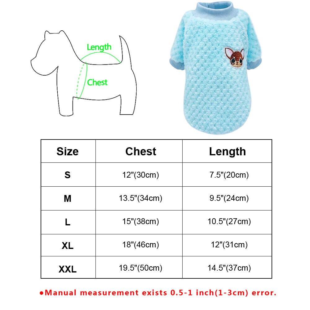 Small Dog Clothes Pet Cat Clothes Pajamas Winter Chihuahua Puppy Clothing French Bulldog Coat Hoodie for Small Dogs - TIKIJTRONICS 0 SPECIFICATIONSType: Small Dog Clothes CoatType: DogsSeason: Autumn/WinterPattern: SolidOrigin: Mainland ChinaMaterial: FleeceColor: Blue/PinkBreeds: Small Breeds Dog PetBrand Name: Beirui TIKIJTRONICS  (Store description)