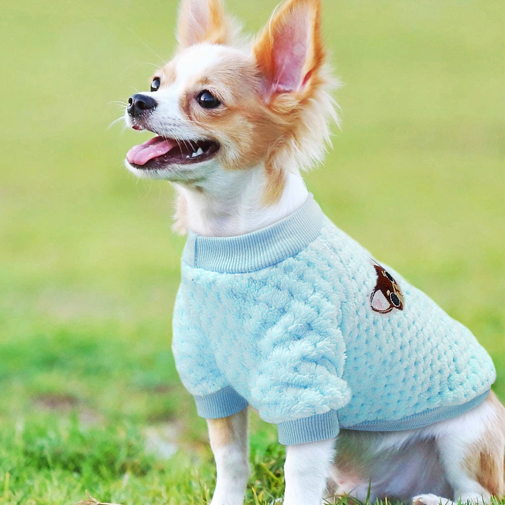 Small Dog Clothes Pet Cat Clothes Pajamas Winter Chihuahua Puppy Clothing French Bulldog Coat Hoodie for Small Dogs - TIKIJTRONICS 0 SPECIFICATIONSType: Small Dog Clothes CoatType: DogsSeason: Autumn/WinterPattern: SolidOrigin: Mainland ChinaMaterial: FleeceColor: Blue/PinkBreeds: Small Breeds Dog PetBrand Name: Beirui TIKIJTRONICS  (Store description)