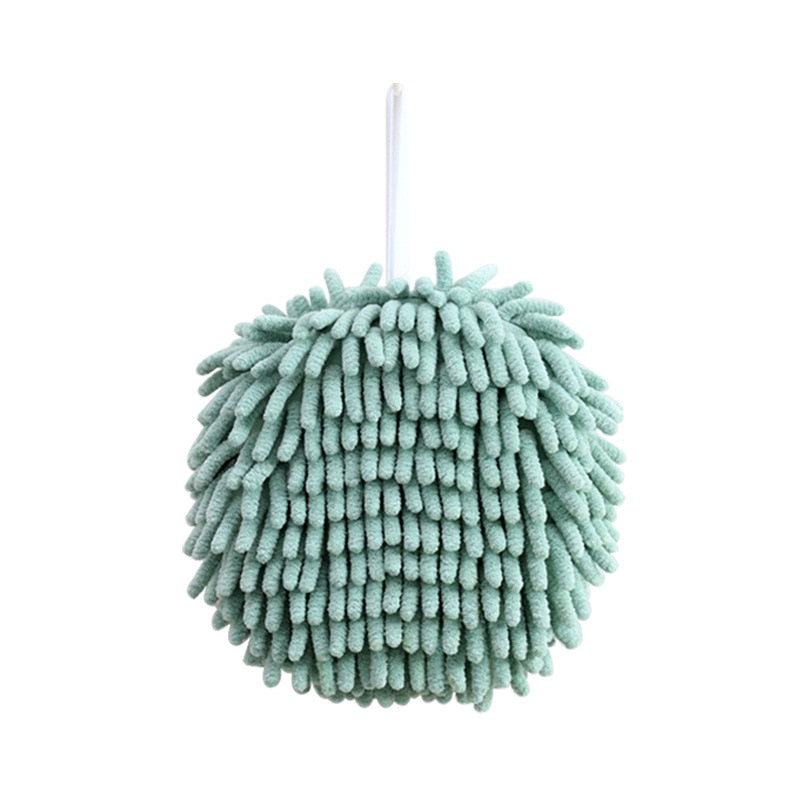 Soft Chenille Hand Towel Ball Super Absorbent Hanging Wipes Cloth Plush Sponge Microfiber Towels Bathroom Kitchen Accessories - TIKIJTRONICS # 0