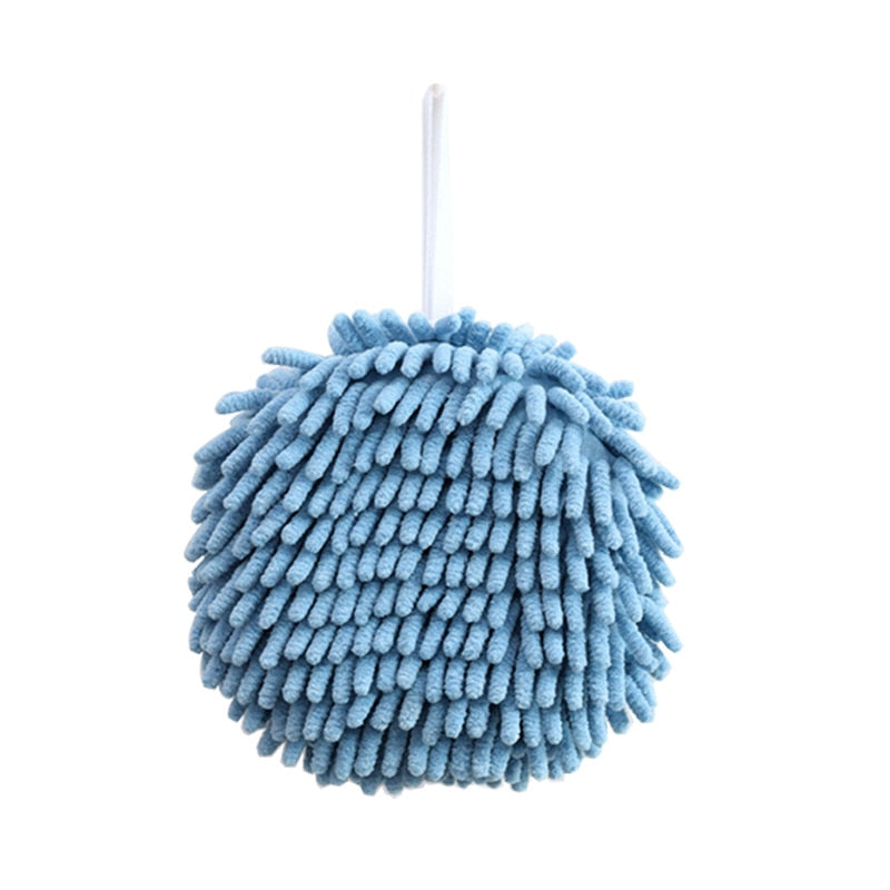 Soft Chenille Hand Towel Ball Super Absorbent Hanging Wipes Cloth Plush Sponge Microfiber Towels Bathroom Kitchen Accessories - TIKIJTRONICS # 0