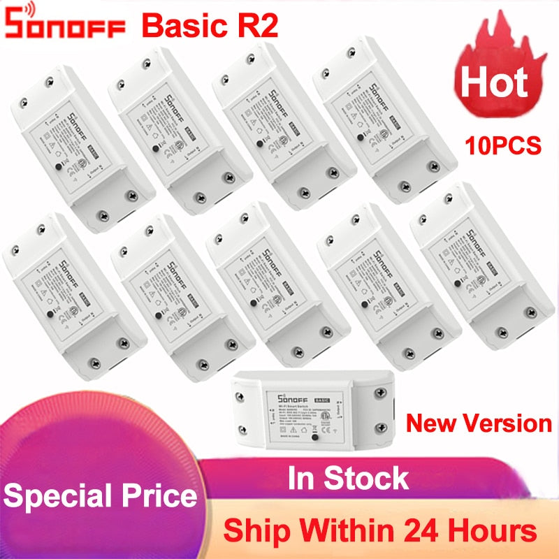 Sonoff Basic R2 Smart Home Wifi Switch Wireless Remote Control Light Timer Switch DIY Modules via Ewelink APP Work with Alexa - TIKIJTRONICS # 0