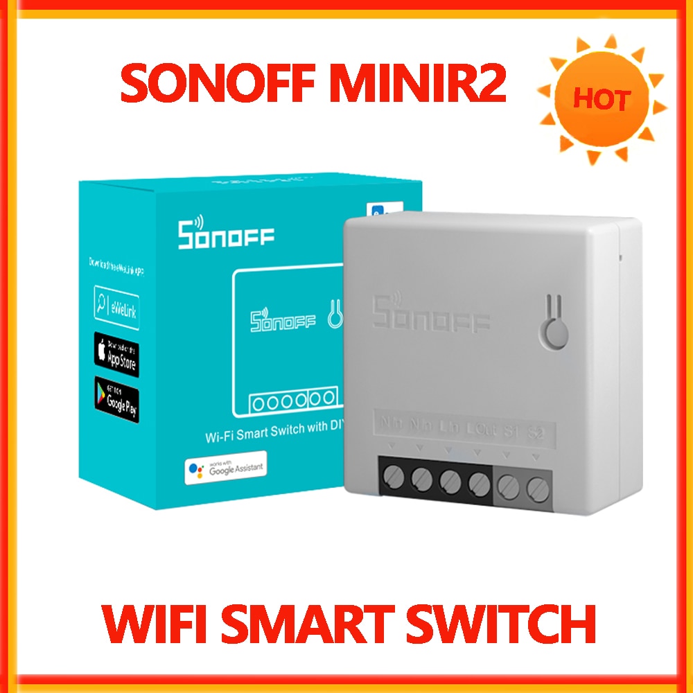 Sonoff Mini R2 Wifi Smart Switch MINIR2 2 Way Modules eWeLink APP DIY Switch Wireless Remote Control Work with Alexa Google Home - TIKIJTRONICS # 0