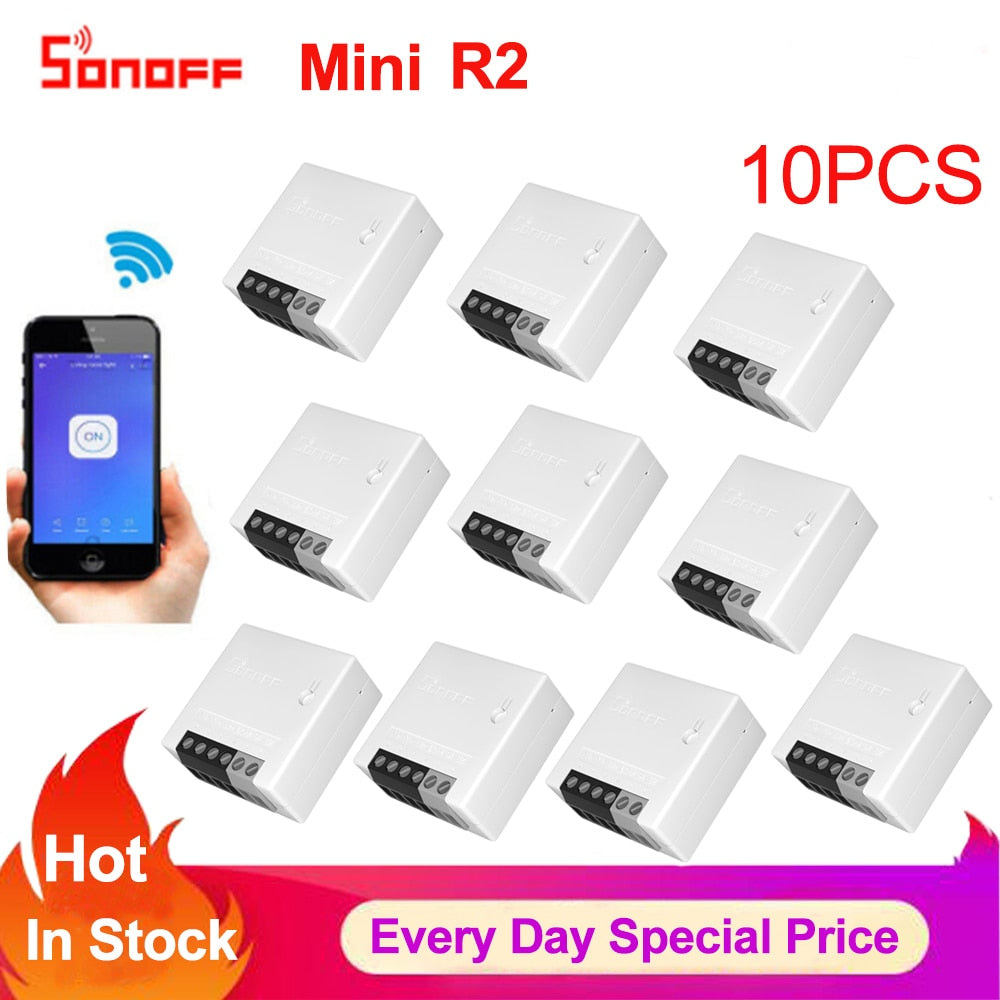 Sonoff Mini R2 Wifi Smart Switch MINIR2 2 Way Modules eWelink DIY Switch Wireless Remote Control Work with Alexa Google Home - TIKIJTRONICS # 0