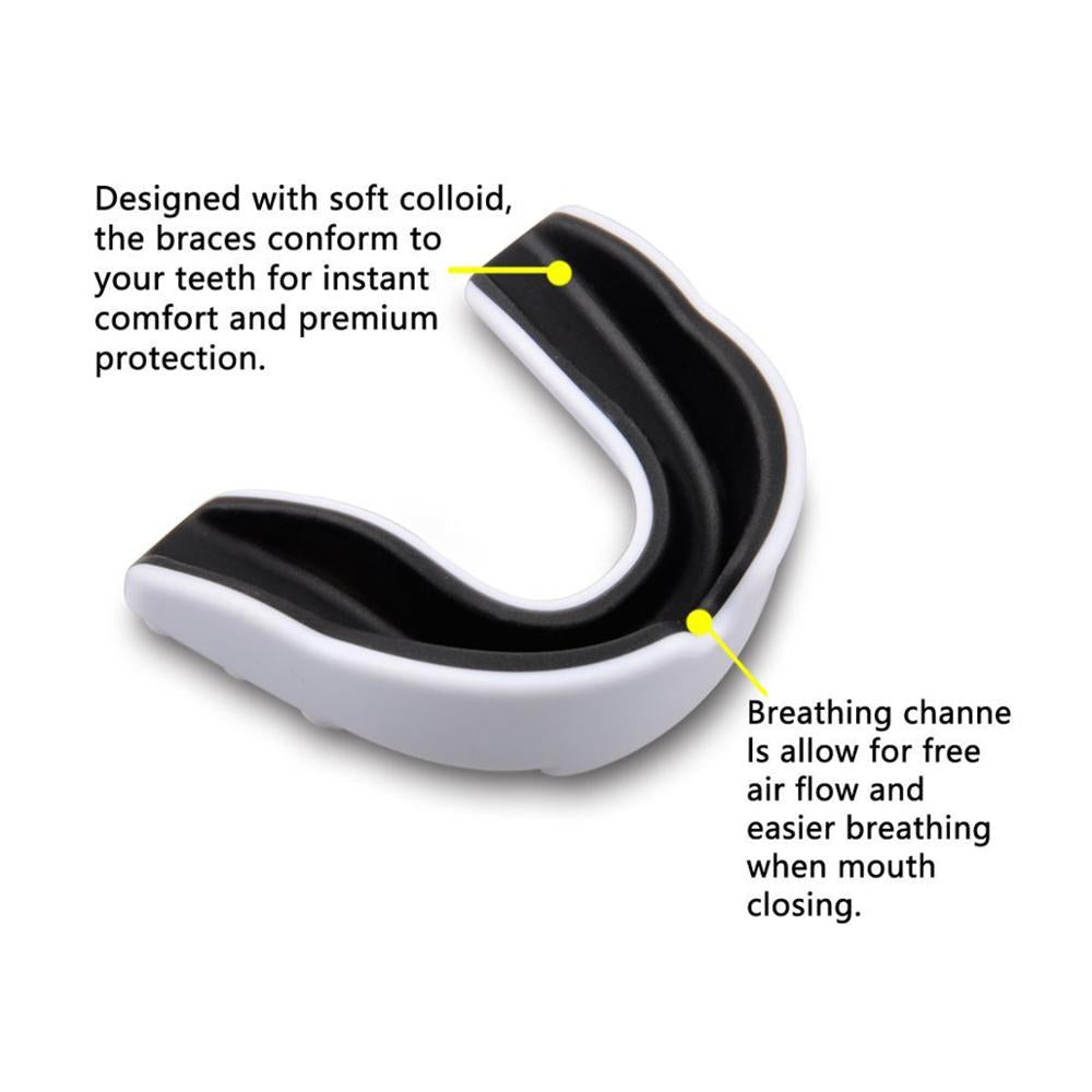 Sport Mouth Guard EVA Teeth Protector Kids Youth Mouthguard Tooth Brace Protection for Basketball Rugby Boxing Karate - TIKIJTRONICS 0 SPECIFICATIONSWeight(kg): 0.035gOrigin: Mainland ChinaModel Number: SP320255Material: EVA TIKIJTRONICS  (Store description)