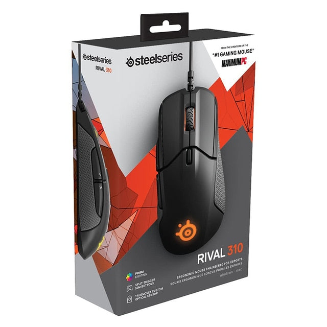 SteelSeries Rival 310 Gaming Mouse 12000 CPI TrueMove3 Optical Mouse Sensor Split Trigger Buttons RGB Lighting Mouse - TIKIJTRONICS # 0