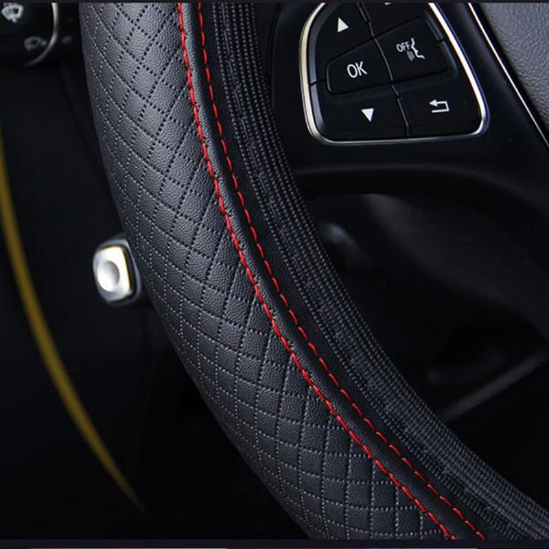 Steering Wheel Cover Braid On The Steering Wheel Cover Cubre Volante Auto Car Wheel Cover Car Accessories - TIKIJTRONICS # 0