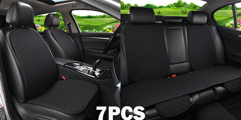 Summer Car Seat Cover Protector Auto Flax Front Back Rear Backrest Linen Seat Cushion Pad for Automotive Interior Truck Suv Van TIKIJTRONICS