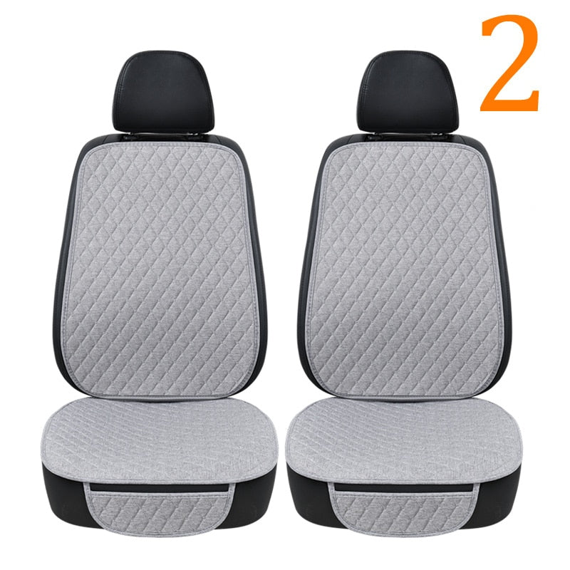 Summer Car Seat Cover Protector Auto Flax Front Back Rear Backrest Linen Seat Cushion Pad for Automotive Interior Truck Suv Van - TIKIJTRONICS # 0