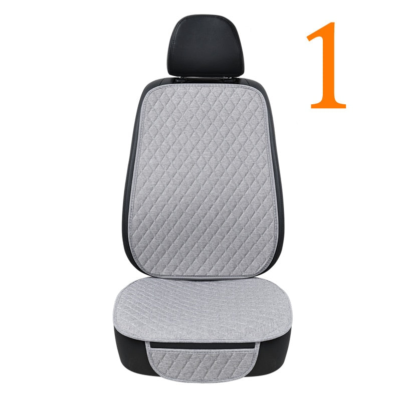 Summer Car Seat Cover Protector Auto Flax Front Back Rear Backrest Linen Seat Cushion Pad for Automotive Interior Truck Suv Van - TIKIJTRONICS # 0