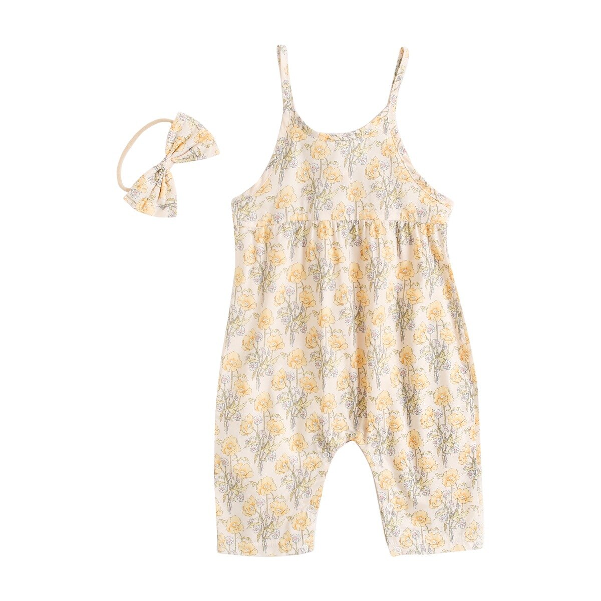 Summer New Arrival Fashion Newborn Baby Girls Sleeveless Floral Print O-neck Romper Girls Infant Jumpsuit Cotton Outfit Clothes - TIKIJTRONICS # 0