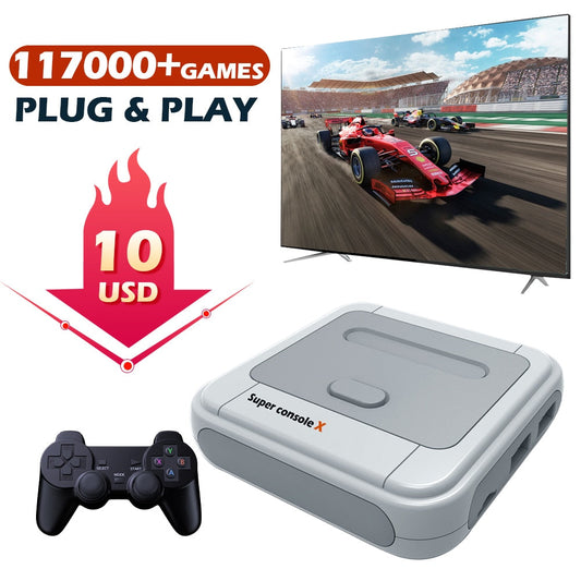 Super Console X Retro Game Console For PSP/PS1/Naomi/MAME/N64/DC With 117000+ Classic Retro Games HD Wifi TV Video Game Player TIKIJTRONICS