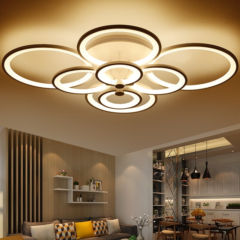 Surface Mounted living Room study room bedroom modern led chandelier white or Black surface mounted led chandelier fixtures - TIKIJTRONICS # 0