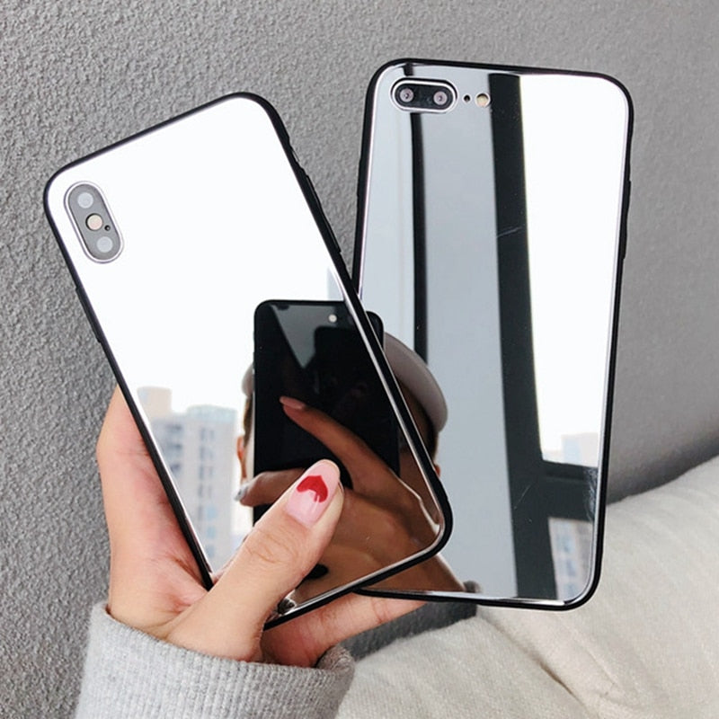 TPU Makeup Mirror Case for IPhone 13 11 12 Pro XS Max Xr X Mobile Phone Protection Cover for IPhone 8 7 6 Plus Cases Funda Coque - TIKIJTRONICS # 0